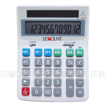 Calculateur de bureau électronique à 12 chiffres avec fonction fiscale optionnelle En / Jp (LC222T-JP)